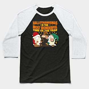 Festive Fusion Celebration Gnomes Baseball T-Shirt